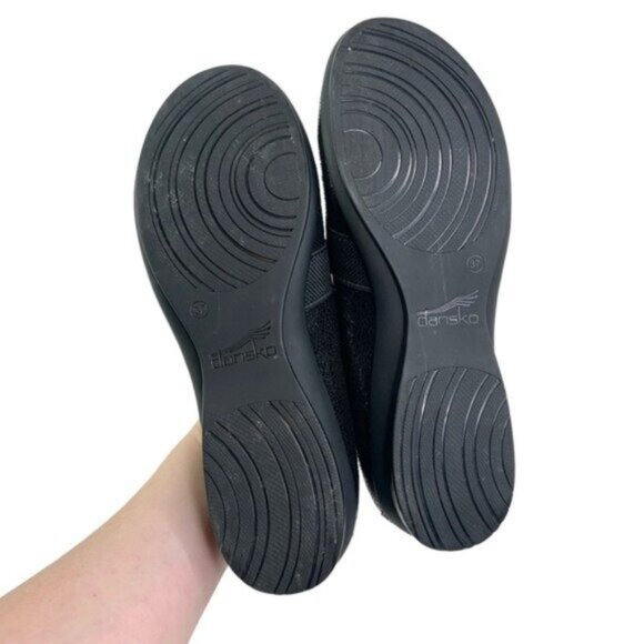 Dansko Black Leather Crackle Addy Loafers - Picture 6 of 6